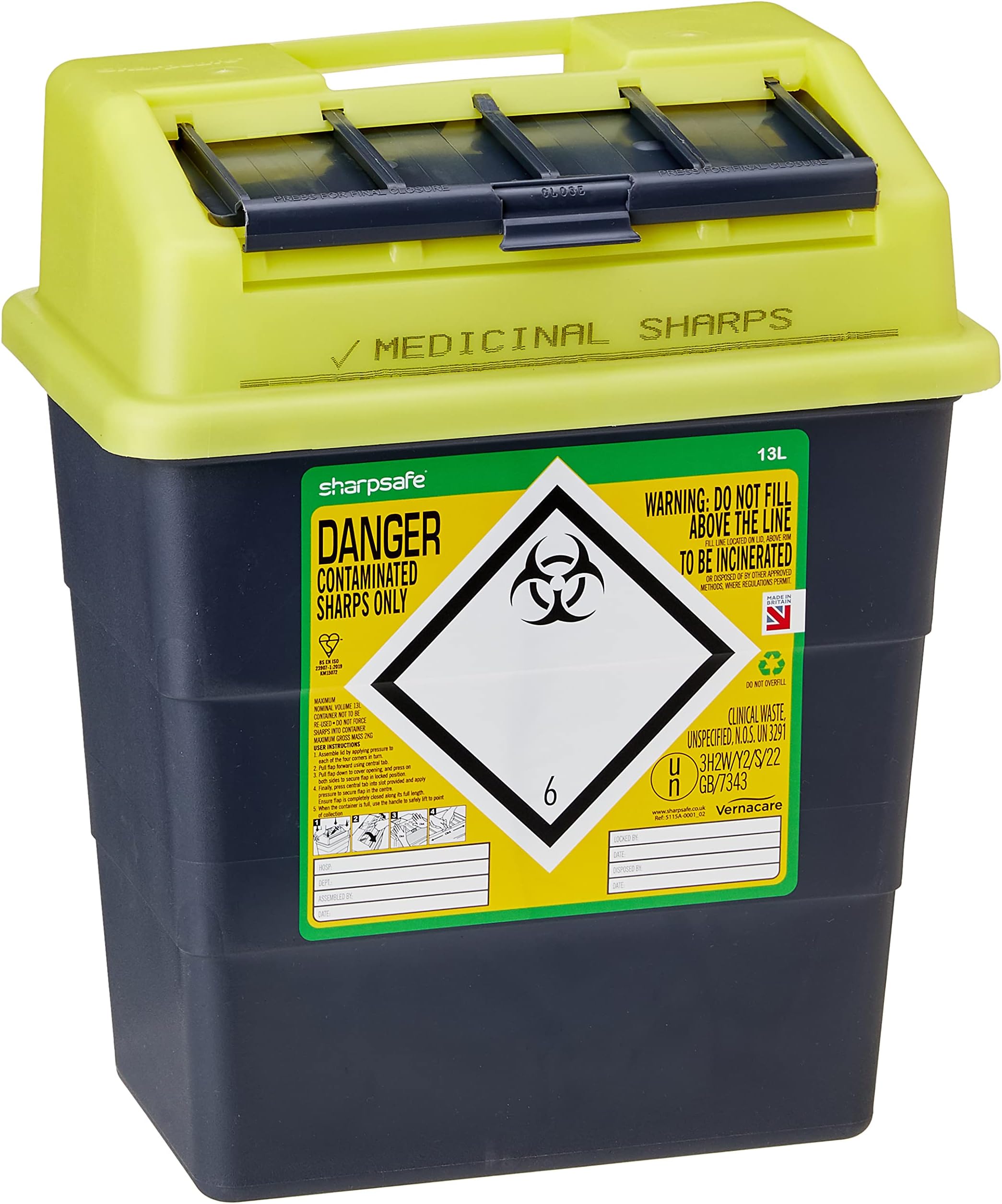 SHARP SAFE SHARPS BIN 13LTR