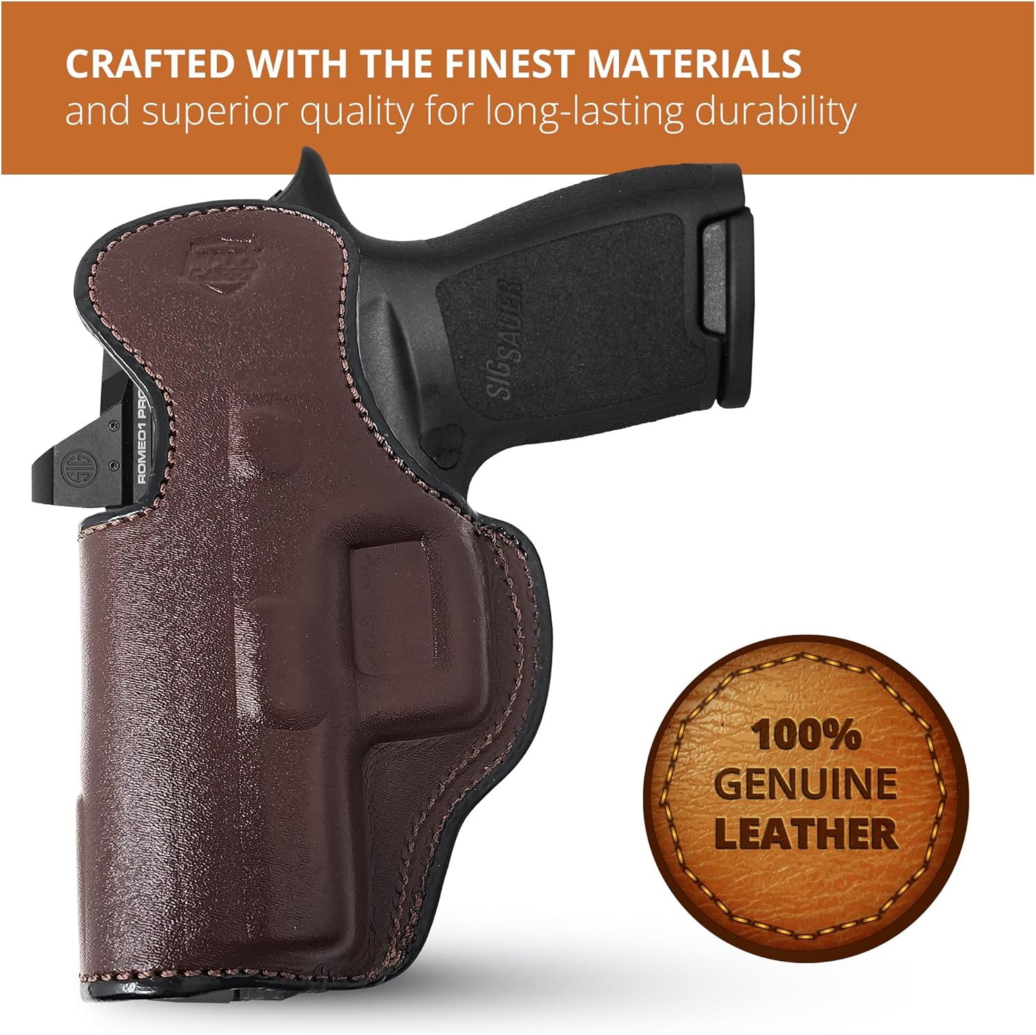 Genuine Leather Iwb Optical Holster for Sig Sauer P320C Pistol - Tactical Handgun Leather Holster - Comfortable Appendix Everyday Carry - Maxx Carry Holsters