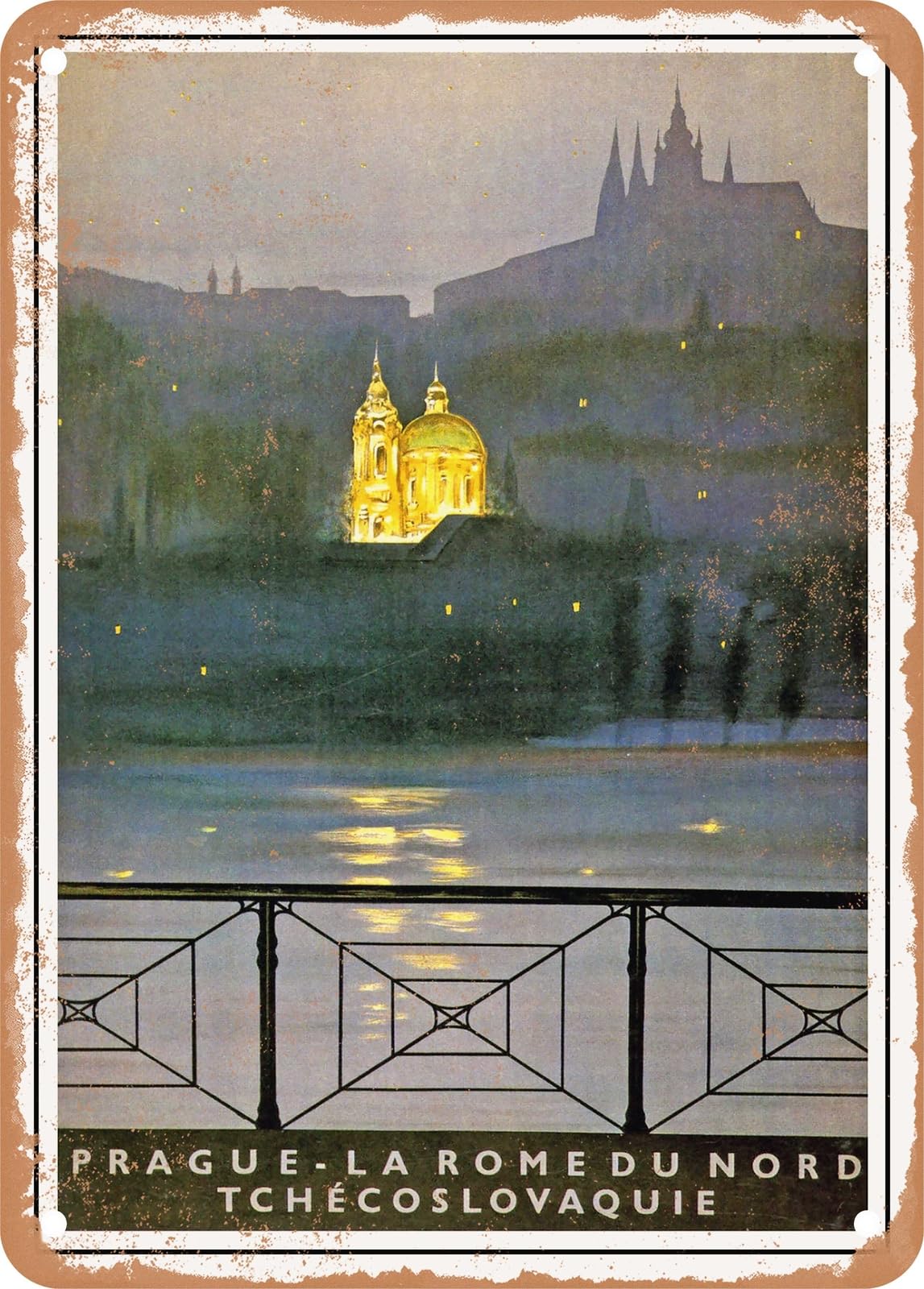 METAL SIGN - 1937 Prague, The Rome of the North Czechoslovakia Vintage Ad home decor