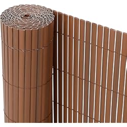 Paneles De Bambú Para Exterior Ribelli® Estera de PVC de protección Visual para balcón, protección contra el Viento (90 x 400 cm), Color marrón