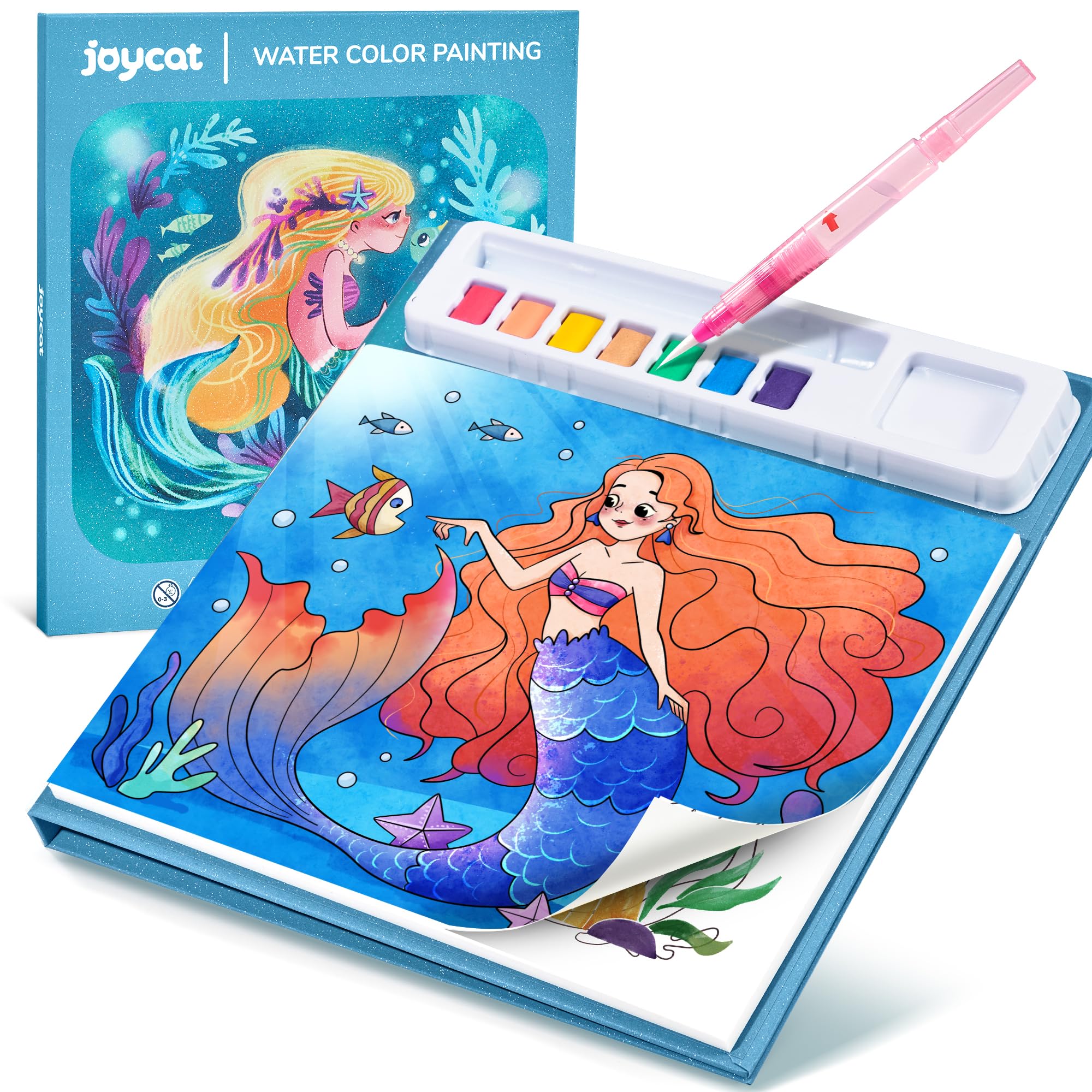 JoyCat – Livre De Coloriage Magique à L'eau – Coffret Peinture Aquarelle 3 En 1 – 20 Pages D'aventure – Dès 3 à 8 Ans – Éducatif Et Nomade – Idée Cadeau Anniversaire