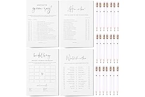 20 Count Multi-Game Bridal Shower Activities Bundle for Lively Fun