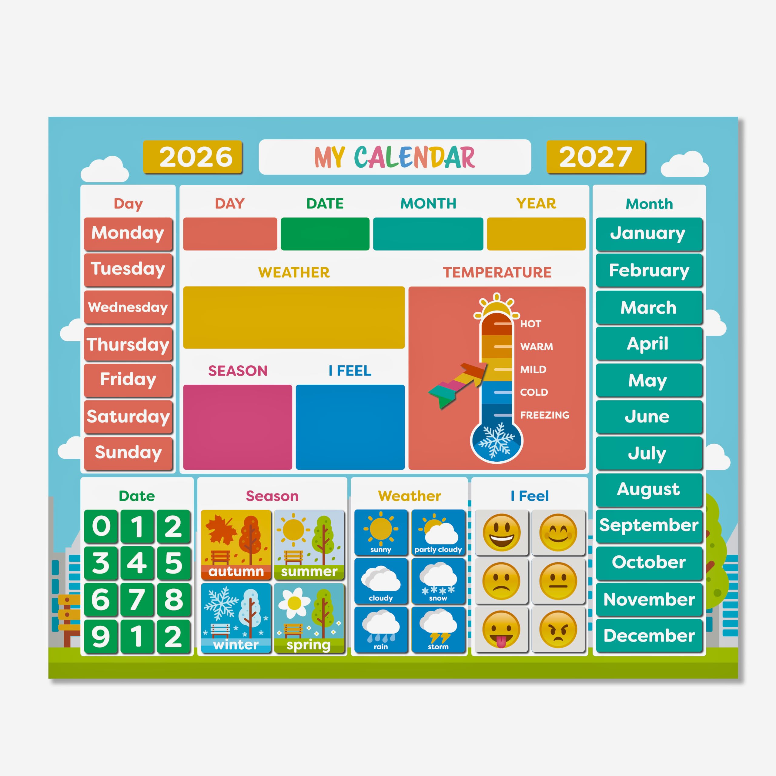 Amazon | My First Daily Magnetic Calendar 子供用 | 気象