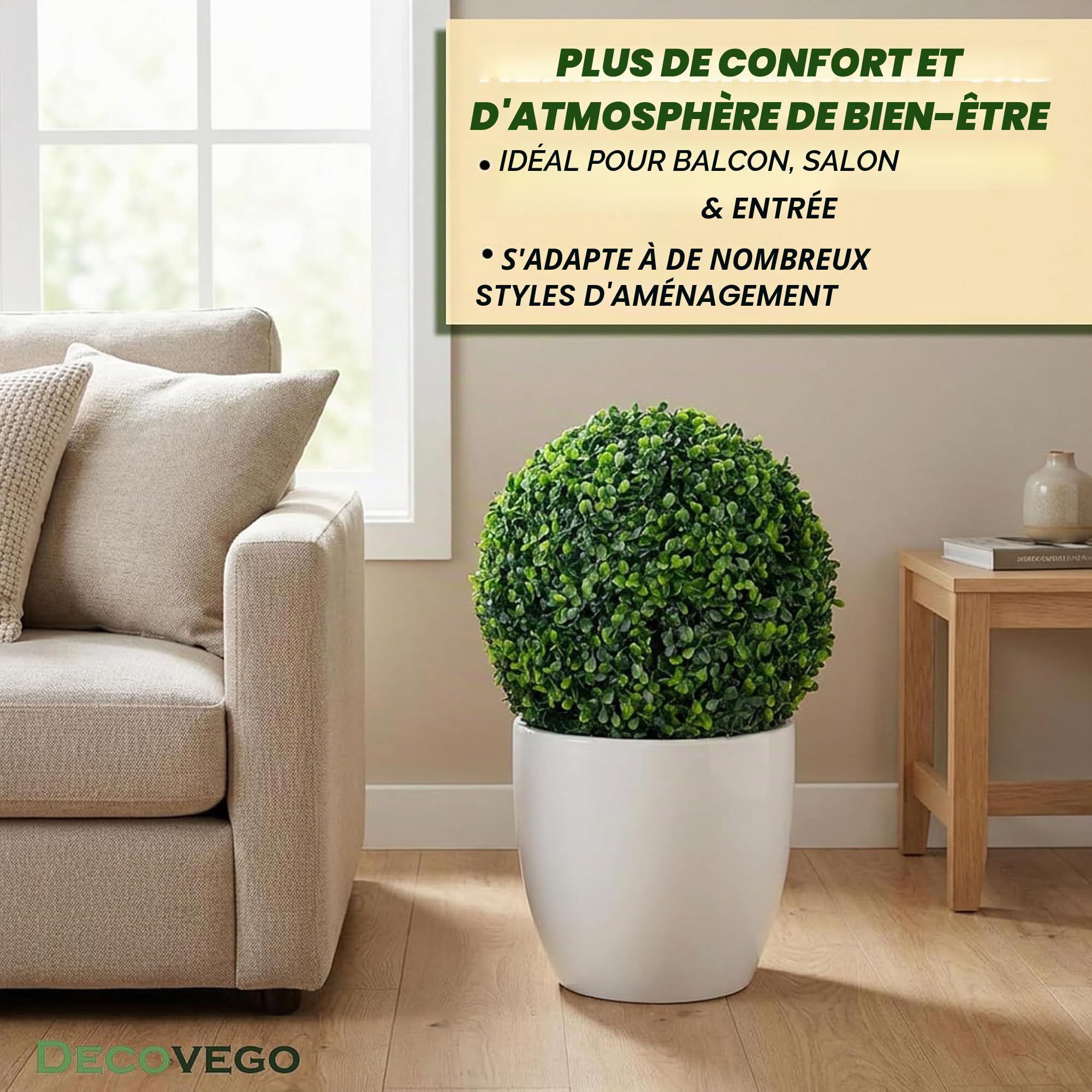 Decovego Buis au Boule Décoratif 35 cm Artificielle Plantes