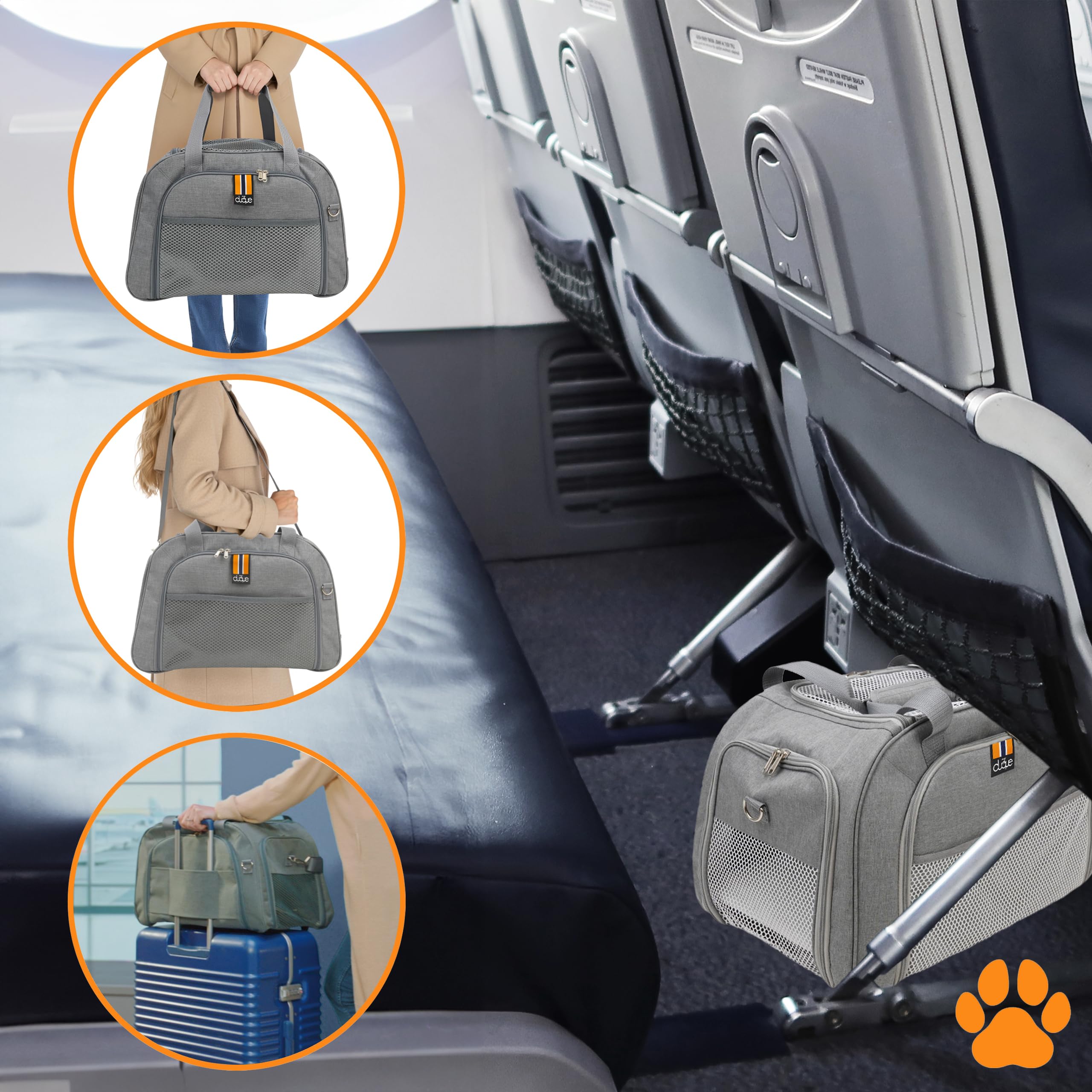 Car-GO Panier Chien et Sac de Transport pour Chat | Cage pour Chien avec Base ISOFIX, Accès Avant/Arrière, Côtés Extensibles pour Petits Animaux | Bandoulière - Gris