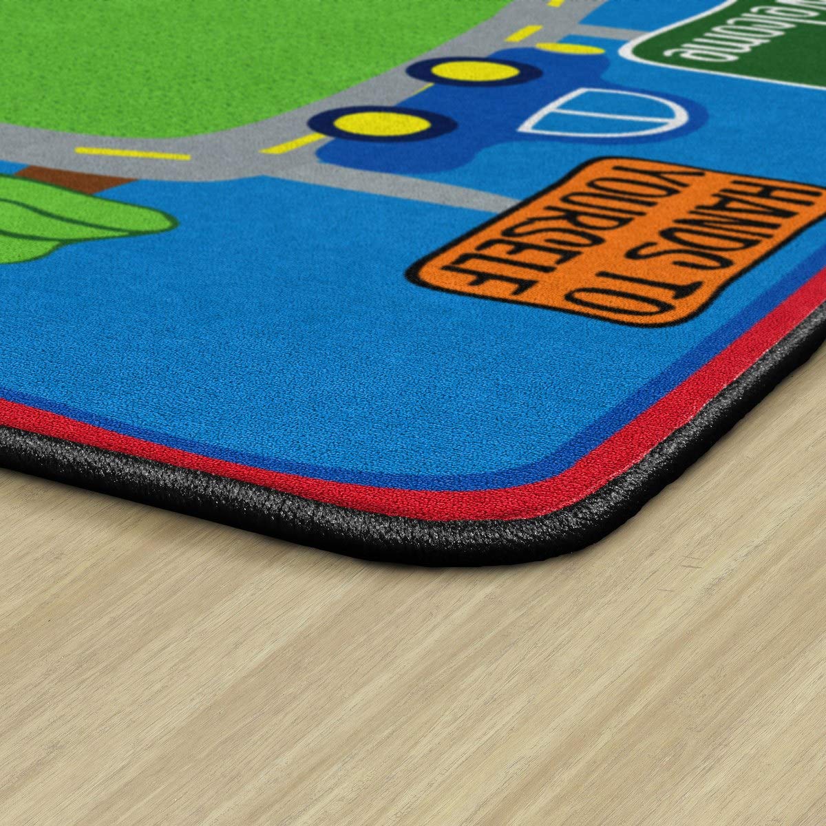 Flagship Carpets Friendly Street Educational Rug for Kids Playroom, Nursery Room Mat, Home Learning Area, and Classroom Carpet, 4' x 6', Multicolor