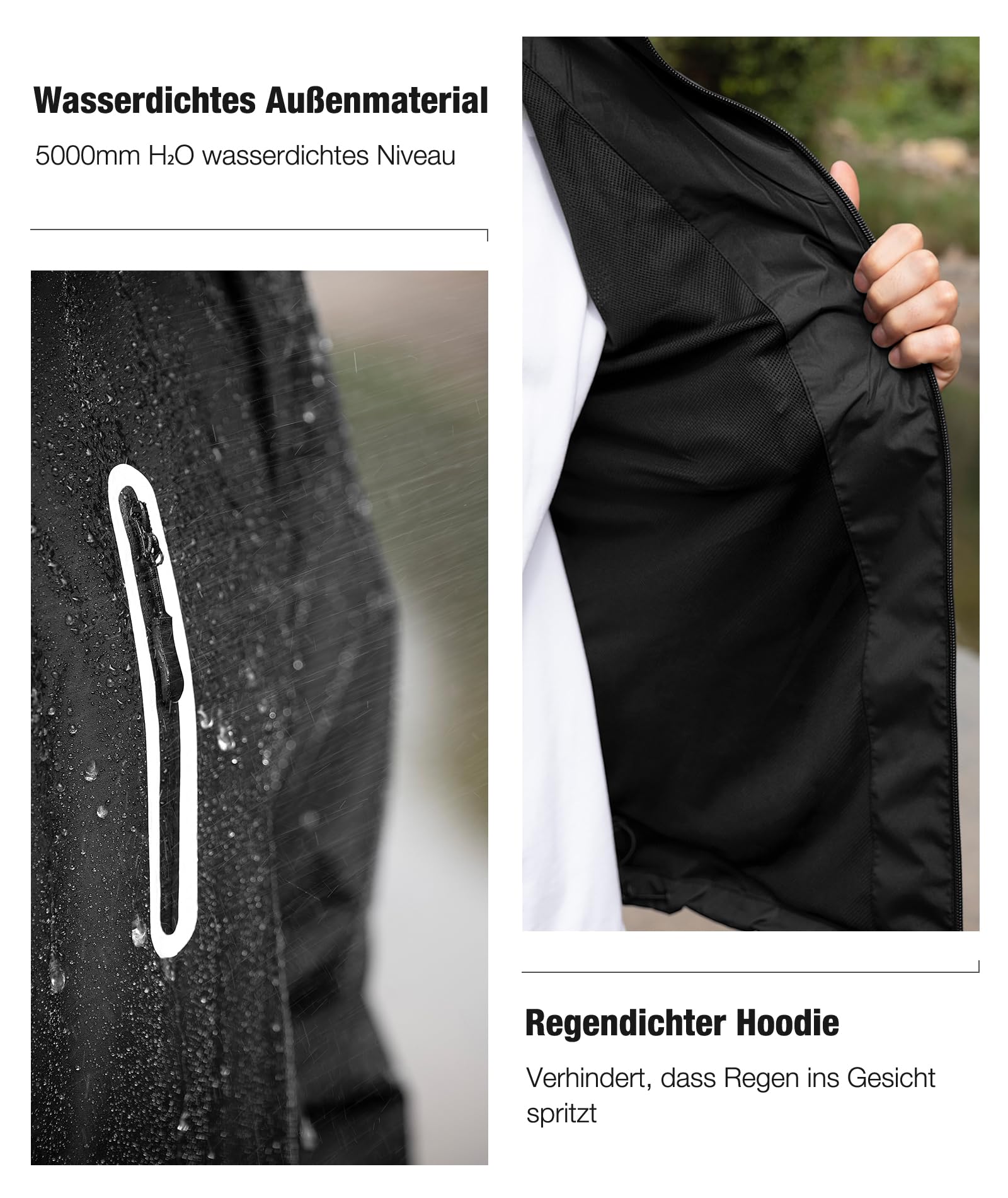 SPEEDRUN Combinaison de Pluie Imperméable et Réfléchissante Veste Imperméable Homme Rain Coat Ensemble Pluie Vêtements Pluie Moto Combinaison Pluie Pantalon de Pluie Sport Outdoor