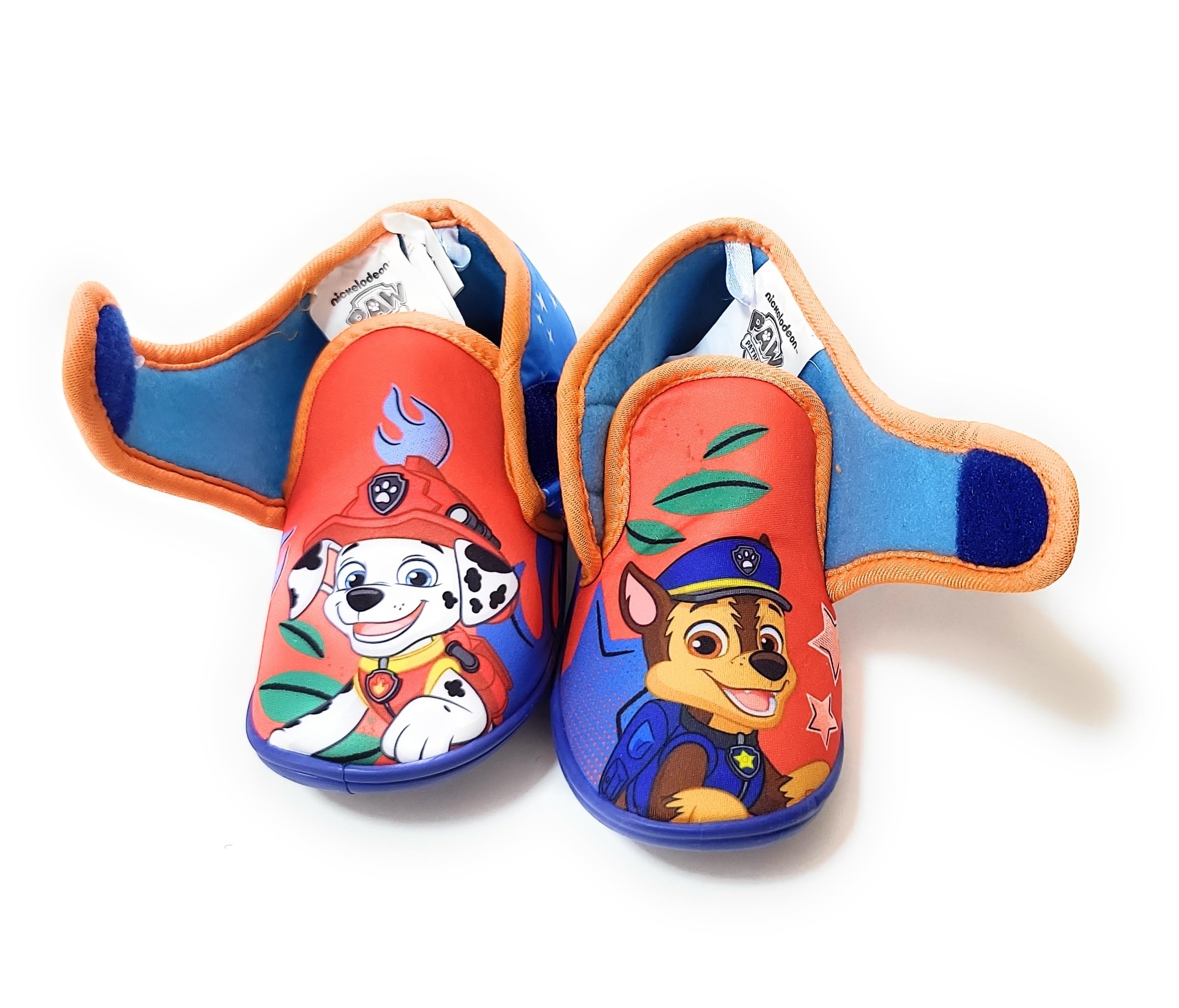 Paw Patrol Zapatillas de casa niño Chase y Marshall, suela antideslizante, interior suave y calentito, cierre de velcro fácil, pantuflas infantiles para invierno y estar en casa
