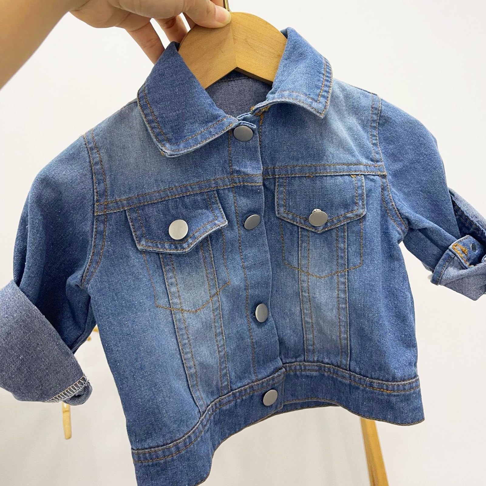 Dziewczęca kurtka dżinsowa słodka dziecięca na wiosnę jesień kurtka bawełniana kurtka denim