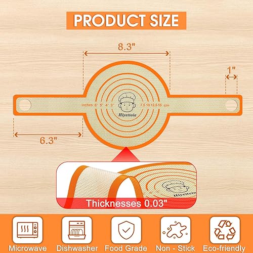 Miniatura 2 de 2 eslingas de silicona para pan, fácil de limpiar y antiadherente, para horno holandés, de 8.3 pulgadas de masa madre de silicona con asas largas,