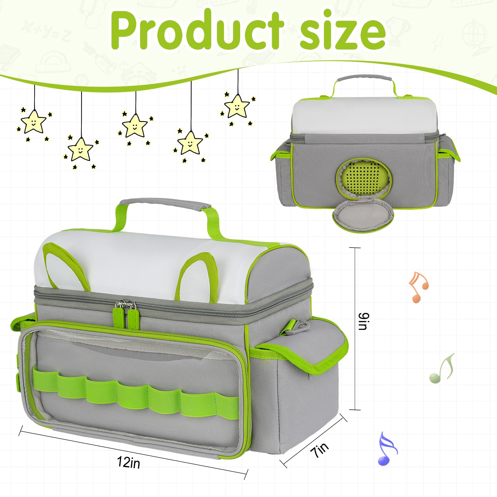 Jaffzora Carrying Case Compatible with Toniebox 2 & 1 Starter Set,Cute Storage Bag for Tonies Figures Characters,Tonies Headphones & Accessories - Image 2