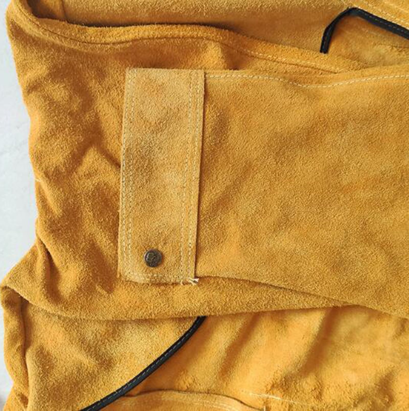 Vêtements de Soudage en Cuir Tablier de Soudage avec Manche Manteau de Soudure Résistant À la Chaleur et À la Flamme pour Hommes et Femmes