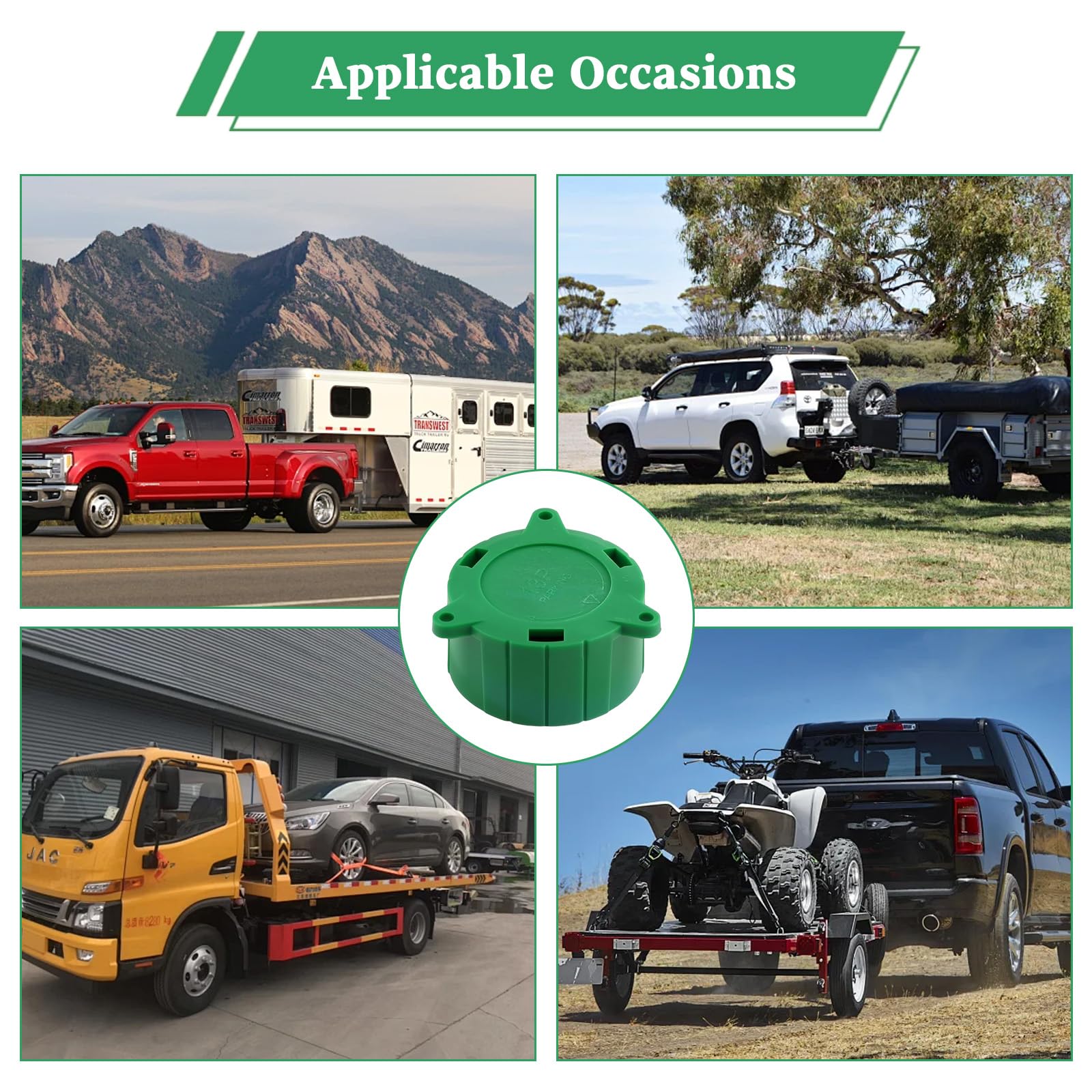 Heyung 2PCS 13 Pin Alignment Tool,Trailer Caravan Conversion Cap,Protecting Towing Adaptor,13 Pin Realignment Tool Dust Cap for Caravan Conversion Cap for Plugging and Parking Socket(Green) — view 6