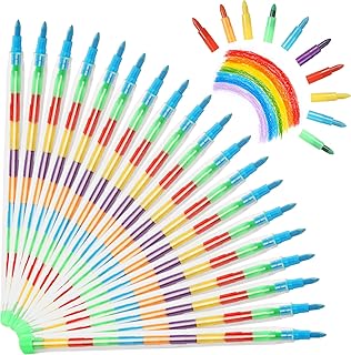Vicloon Swop Point Crayons, 20PCS Colouring Pencils Rainbow Point Crayons, 11 x Stacking Crayons Pencil Crayons For Kids, Colouring Pencils Set Painting Drawing Stationery Supplies Gifts