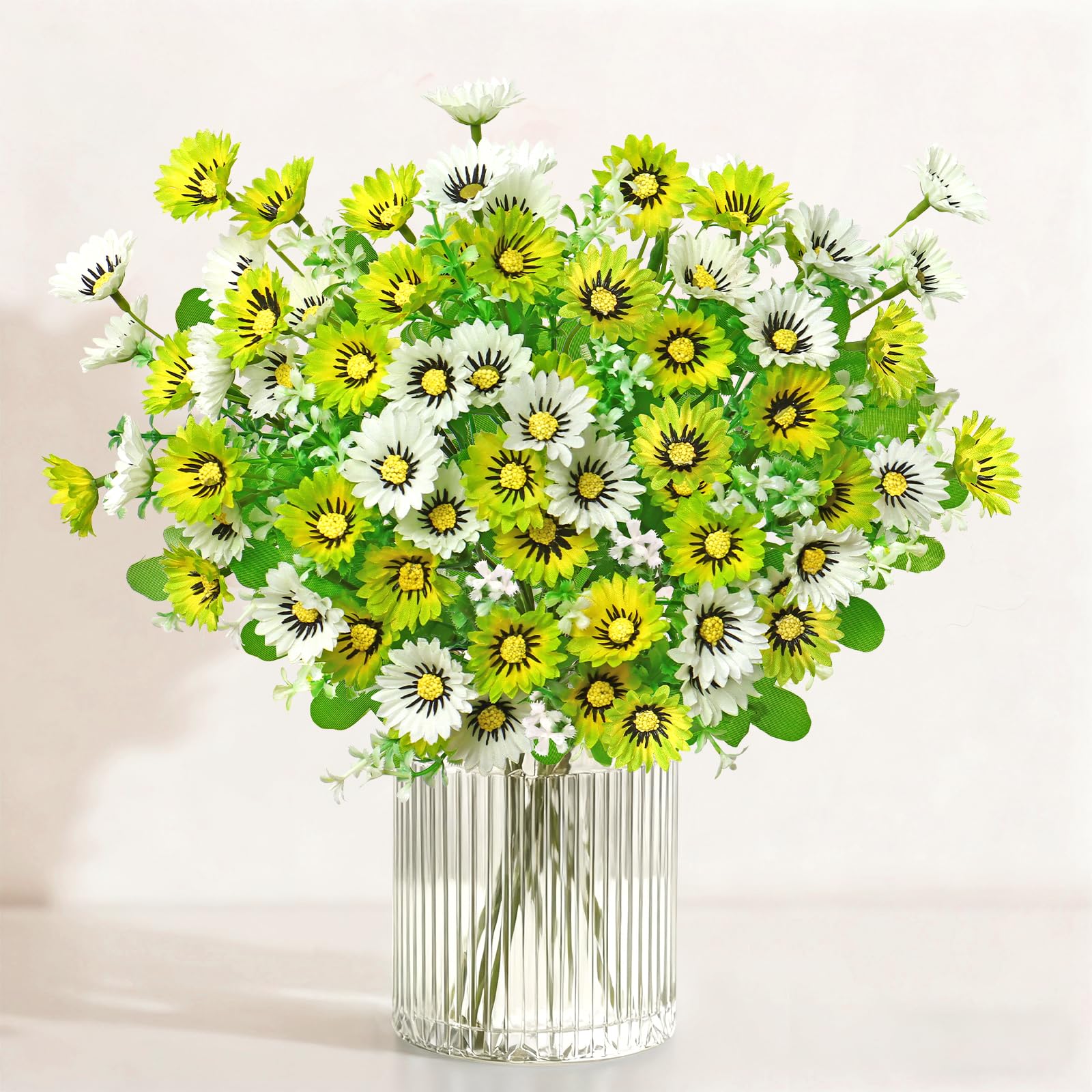 Fleurs artificielles sans entretien Weldomcor, 3 bouquets en soie anti-UV pour balcons et tables
