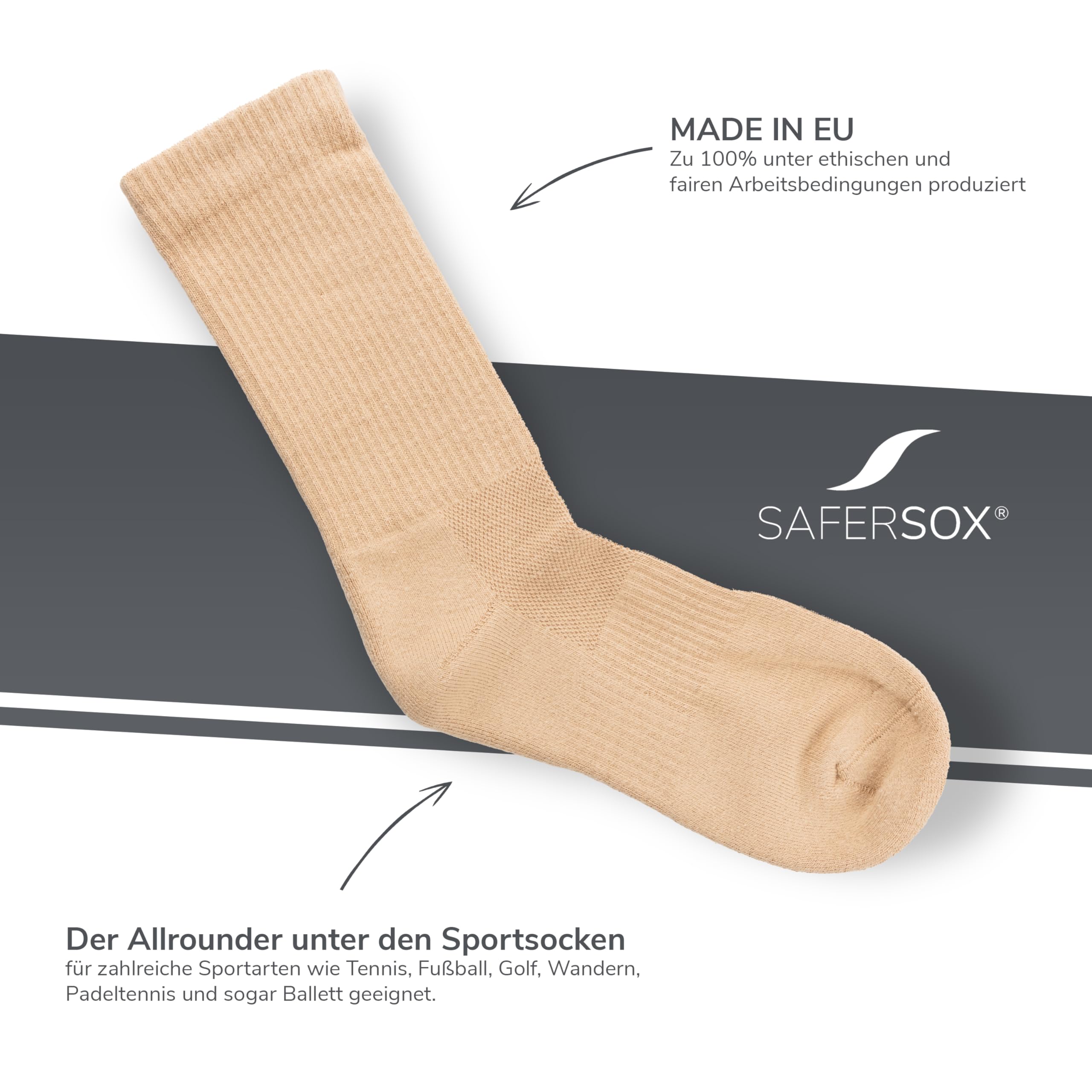 Safersox Mückenschutz Socken für Safari, Tropen, Garten & Outdoor – Damen & Herren