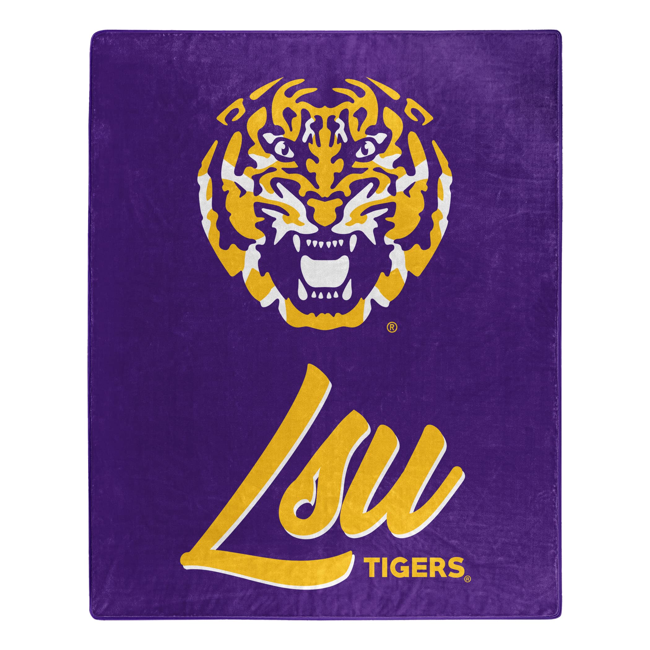 Northwest NCAA LSU Tigers Unisex-Adult Raschel Throw Blanket, 50" x 60", Signature