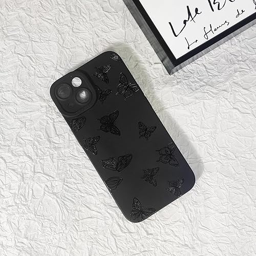 Miniatura 3 de Lovmooful Funda compatible con iPhone 13, diseño de mariposa negra para niñas y mujeres, TPU suave a prueba de golpes, para iPhone 13, muchas