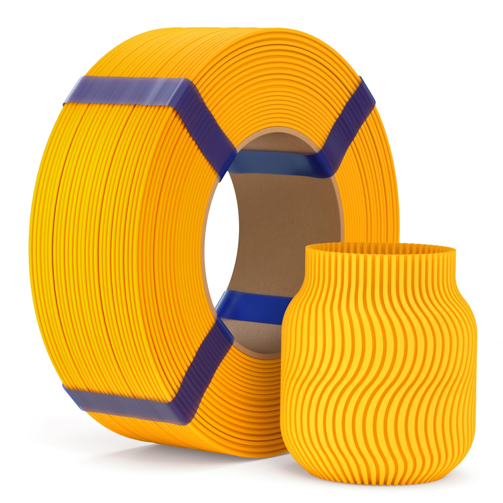 ELEGOO Filamento PLA Basic Di Ricarica 1,75 mm Giallo Caldo 1 kg, PLA Refill Per Stampante 3D Senza Bobina, Precisione +/- 0,02 mm, Compatibile Con Bobina Riutilizzabile