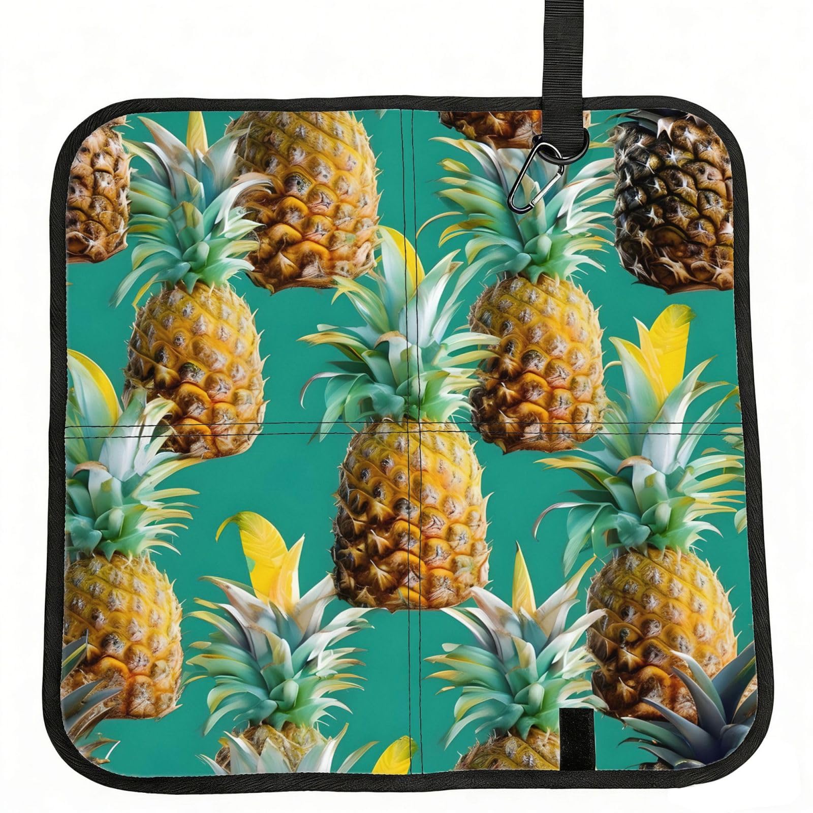 NImongt Tropical Pineapple Hawaiian Print Portable Chair Pad Foldable Seat Cushion Outdoor Seating Office Picnic Camping