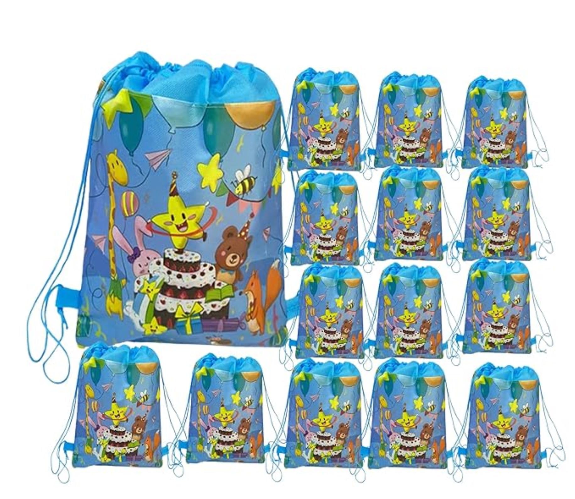 Birthday Popper Happy Birthday Blue Theme Goody Bags - Pack of 15 for Kids Birthday Return Gifts for All Age Group