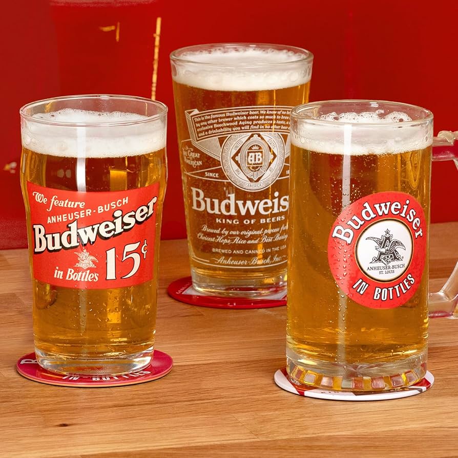 Amazon.com | Budweiser Deluxe Glass and Coaster Collection Gift