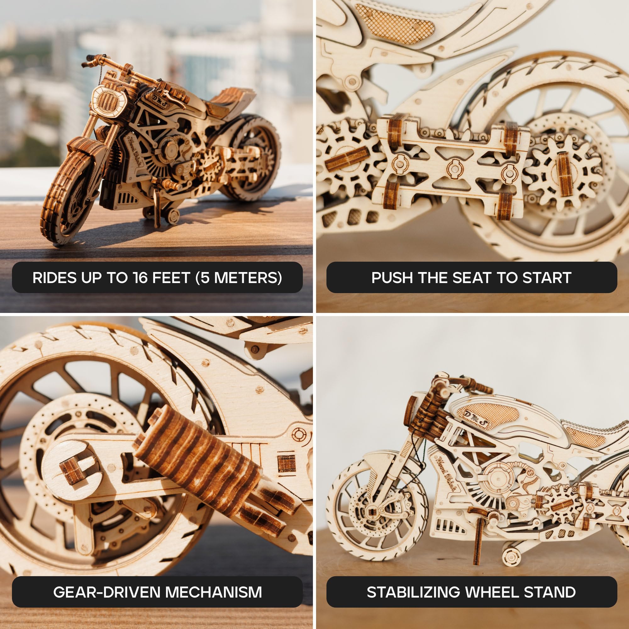 Amazon.co.jp: Wood Trick ウッドトリック モーターバイクDMS / 自走
