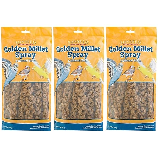 (3 Pack) Sun Seed Company Millet Spray Treats - 4-Ounce Each