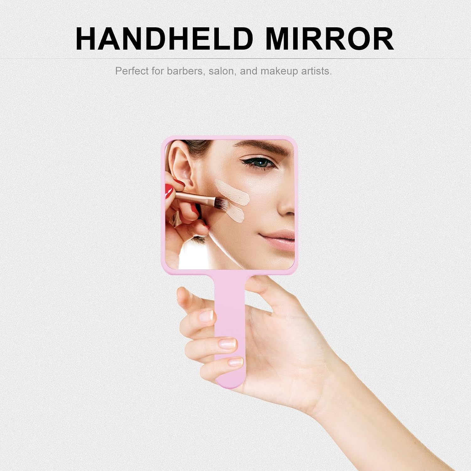 Portable Handheld Makeup Mirror with Handle for Girls and Barbers image 4