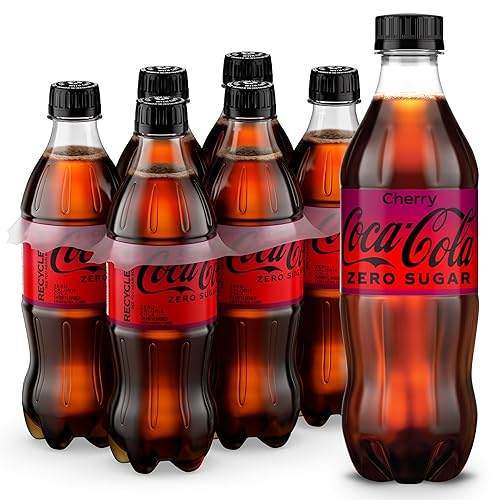 Coca-Cola Zero Sugar Cherry Diet Soda - Bebida suave, 16.9 onzas líquidas, paquete de 6