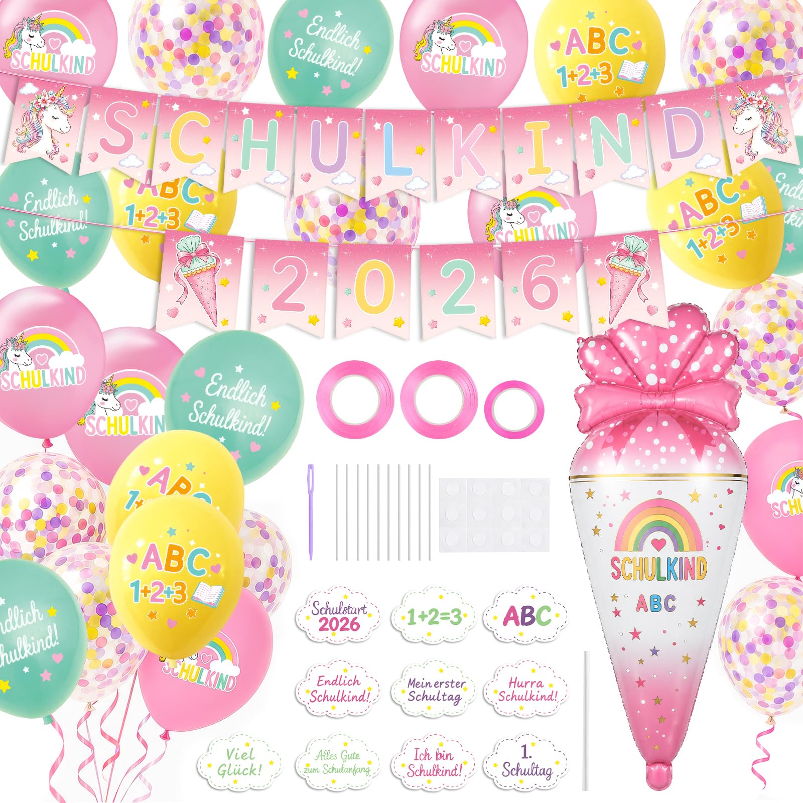 Girlande mit Banner, , Deko Set für Party