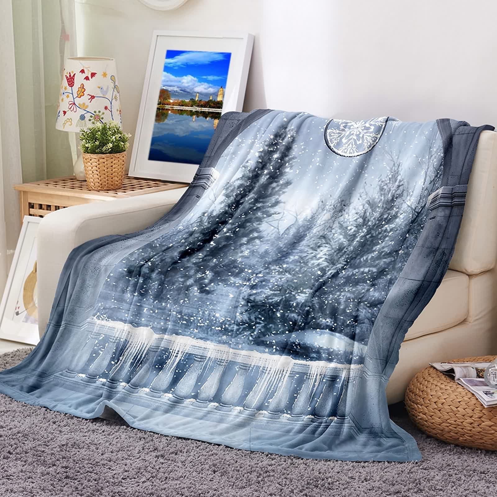 Plaid chaude et douce pour canapé couverture flannel KnSam 180x200
