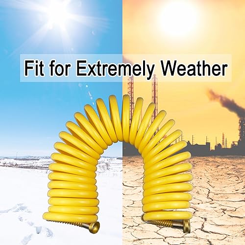 Miniatura 5 de Manguera de bobina de poliuretano resistente, manguera de jardín autoenrollable con accesorios de latón macizo, retráctil, resistente a la