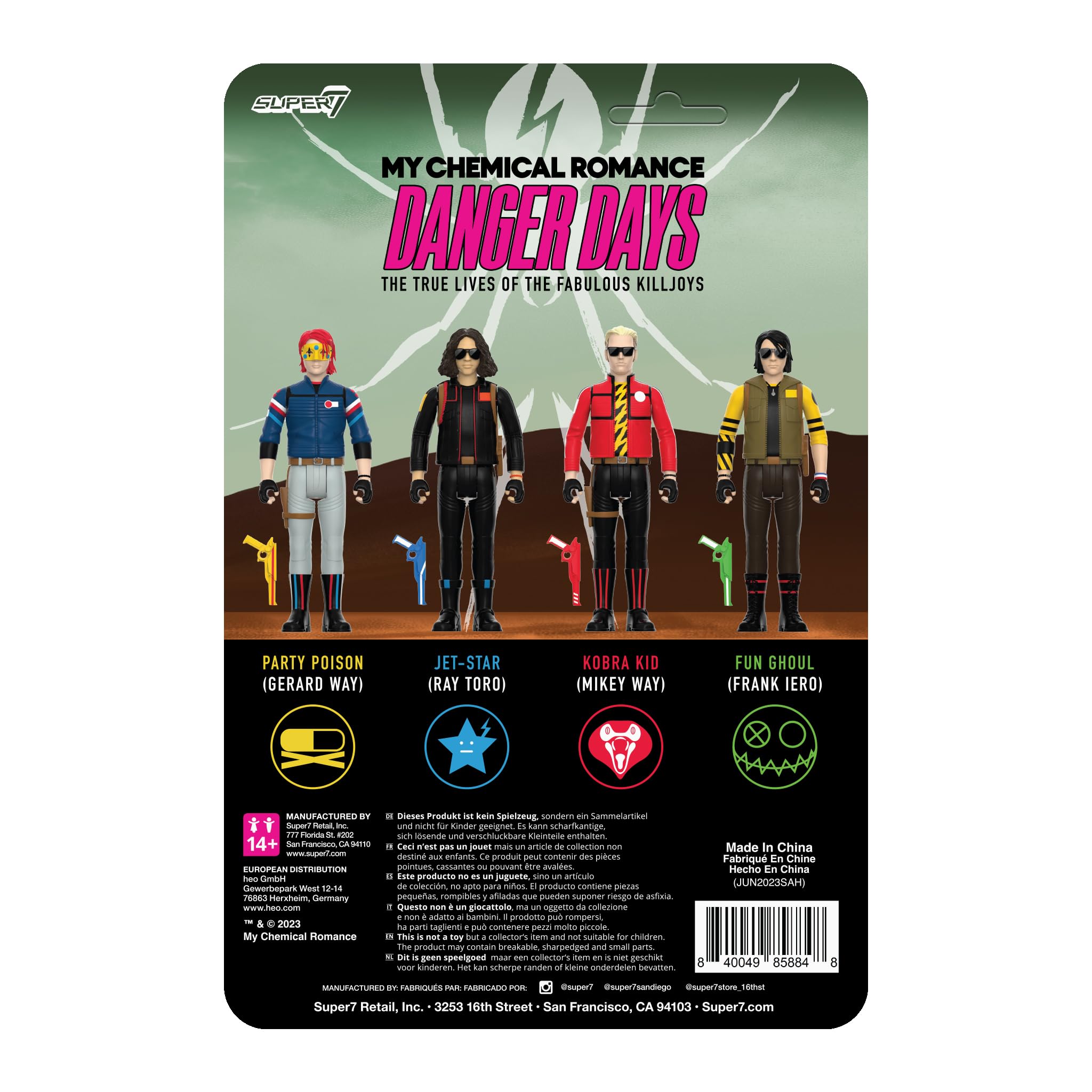 新品未開封 マイケミカルロマンス　My Chemical Romance BOX Buy Super7 My Chemical Romance Reaction Figures Wave 01 (Danger