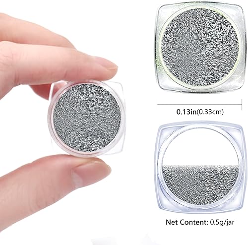 Miniatura 6 de 20 tarros de polvo de uñas cromado, efecto espejo metálico, polvo cromado para uñas, esmalte de gel con holográfico plateado, perla blanca sirena,