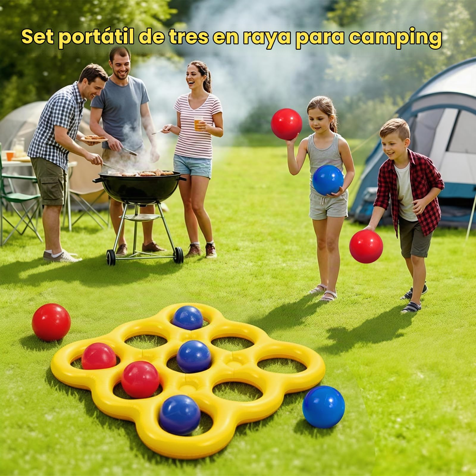 MoKo Juegos para la Piscina Tic TAC Toe, Flotador Inflable