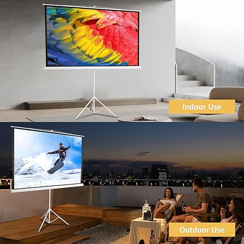 Miniatura 6 de Pantalla de proyector de 100 pulgadas, pantalla de proyector con soporte, pantalla de proyección al aire libre, pantalla de proyección de cine en