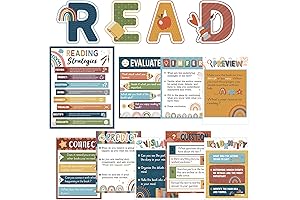 Colarr 13 Pcs Boho Reading Posters: Vibrant Literacy Tools for Middle School