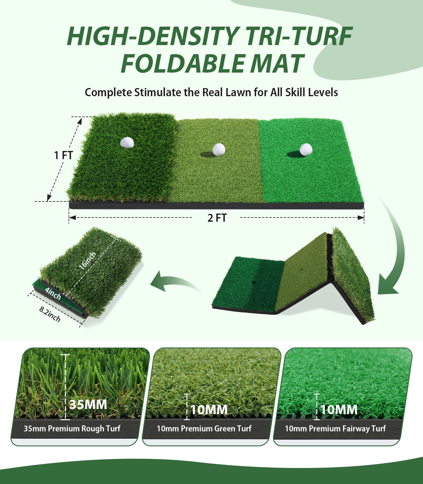 Golf Net, 10x7ft Golf Hitting Aid with Mat, Designed for Outdoor & Indoor Use, Practice Nets for Backyard Driving Real Balls, Ideal Gifts for Men Dad Husband & Golfers (10x7ft) - 4