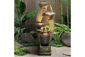 Naturefalls Outdoor Fountain for Backyard - 40in Light Gray