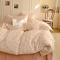 Vista 172 de 3 piezas de juego de funda de edredón tamaño individual XL, funda de edredón blanca con estampado floral azul, ropa de cama coquette de algodón