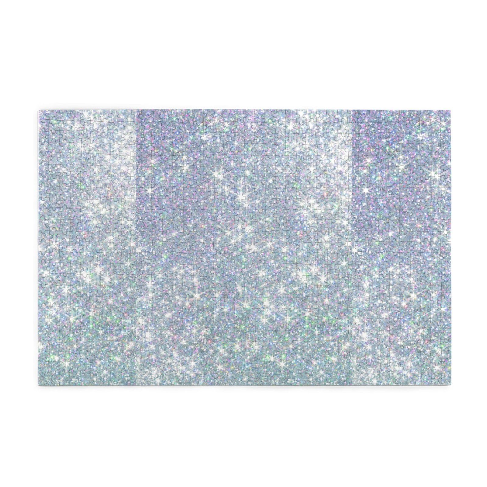 Gioco di puzzle per adulti, puzzle impegnativi, puzzle da 1000 pezzi, glitter argento stampato.