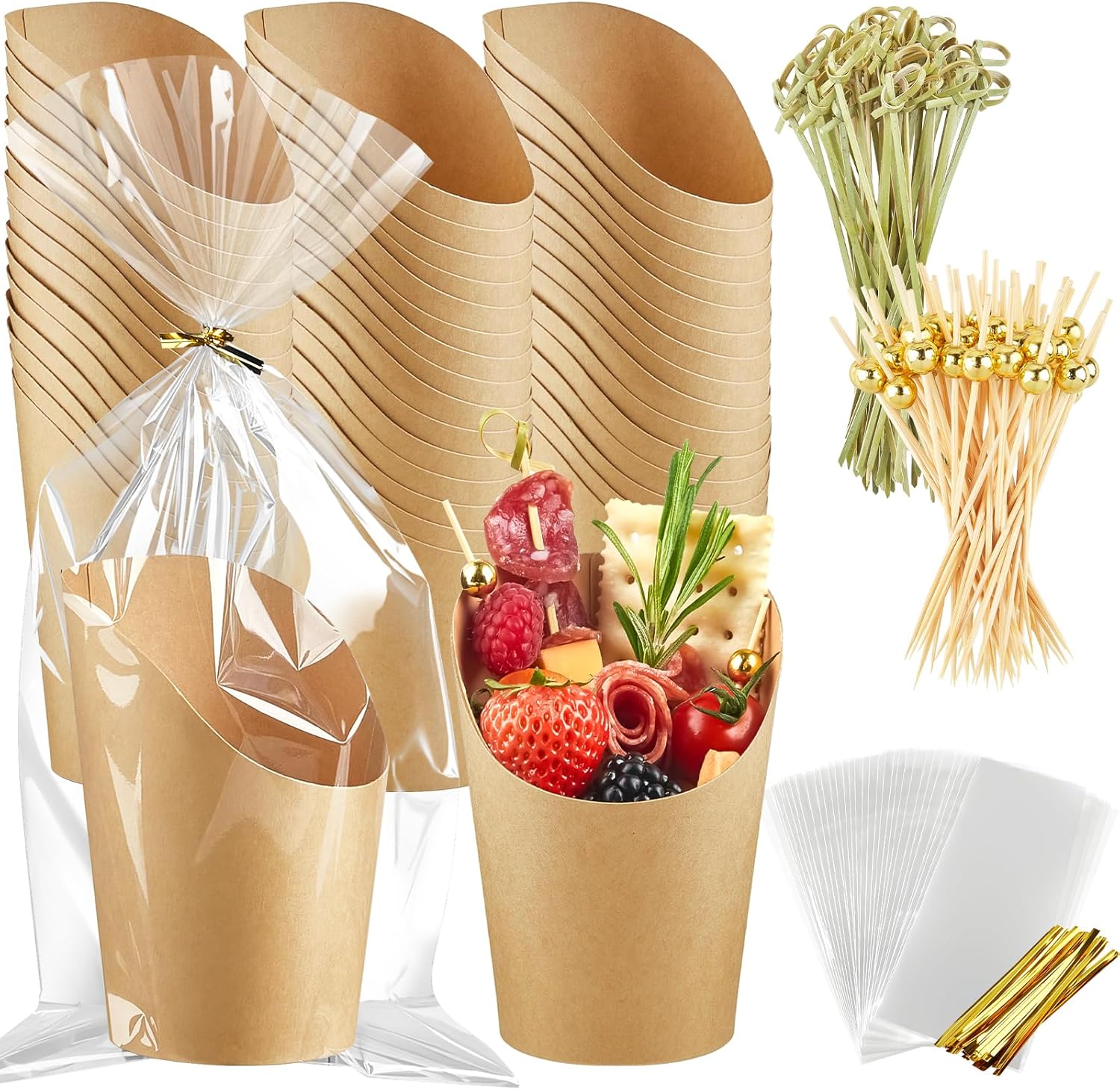 100 Cups + 200 Picks] CAMKYDE 100 Pcs Charcuterie Cups With