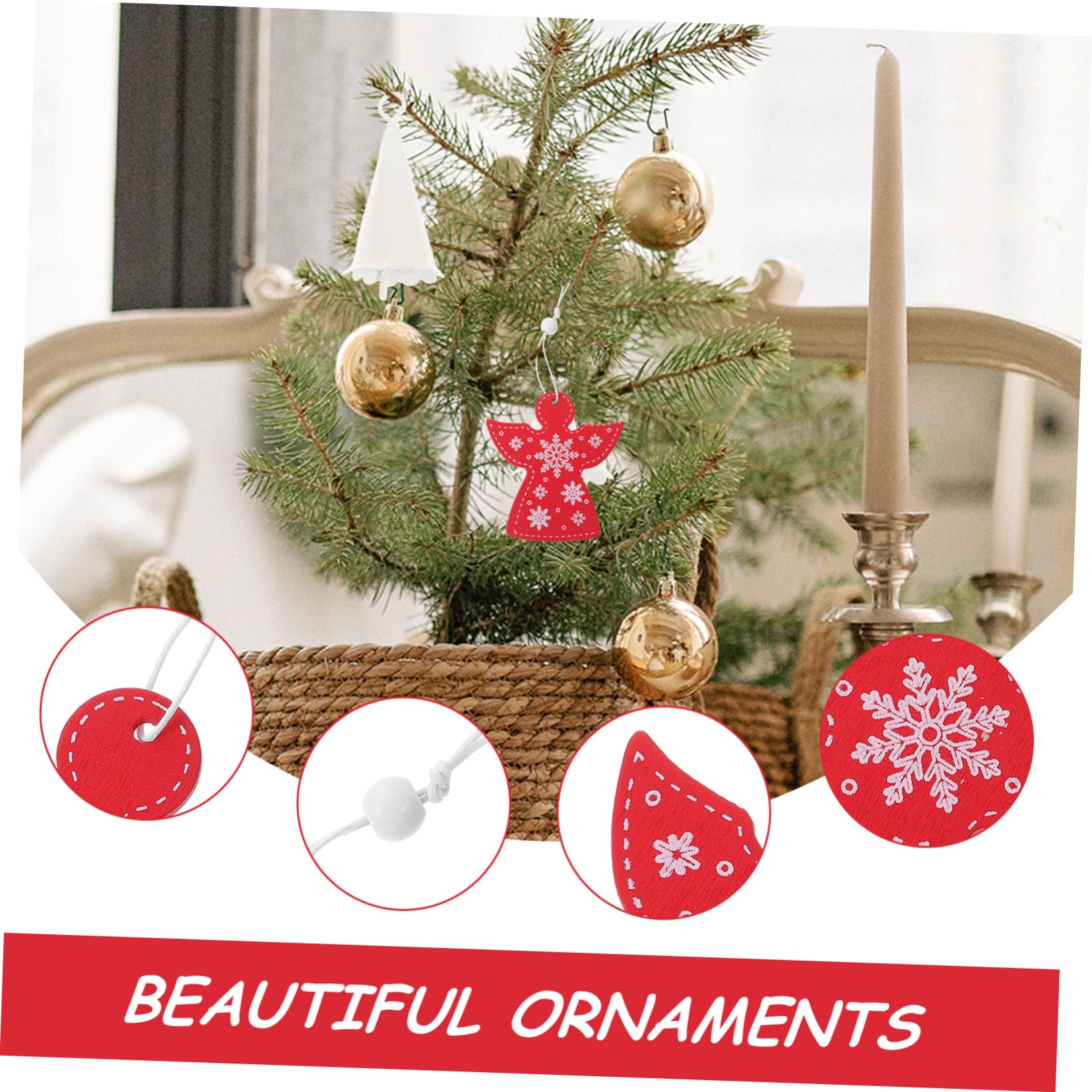 VILLCASE 60piezas Colgantes De Ángel Para Decoración Navideña Adornos Para Árbol De Navidad Para Fiestas y Celebraciones