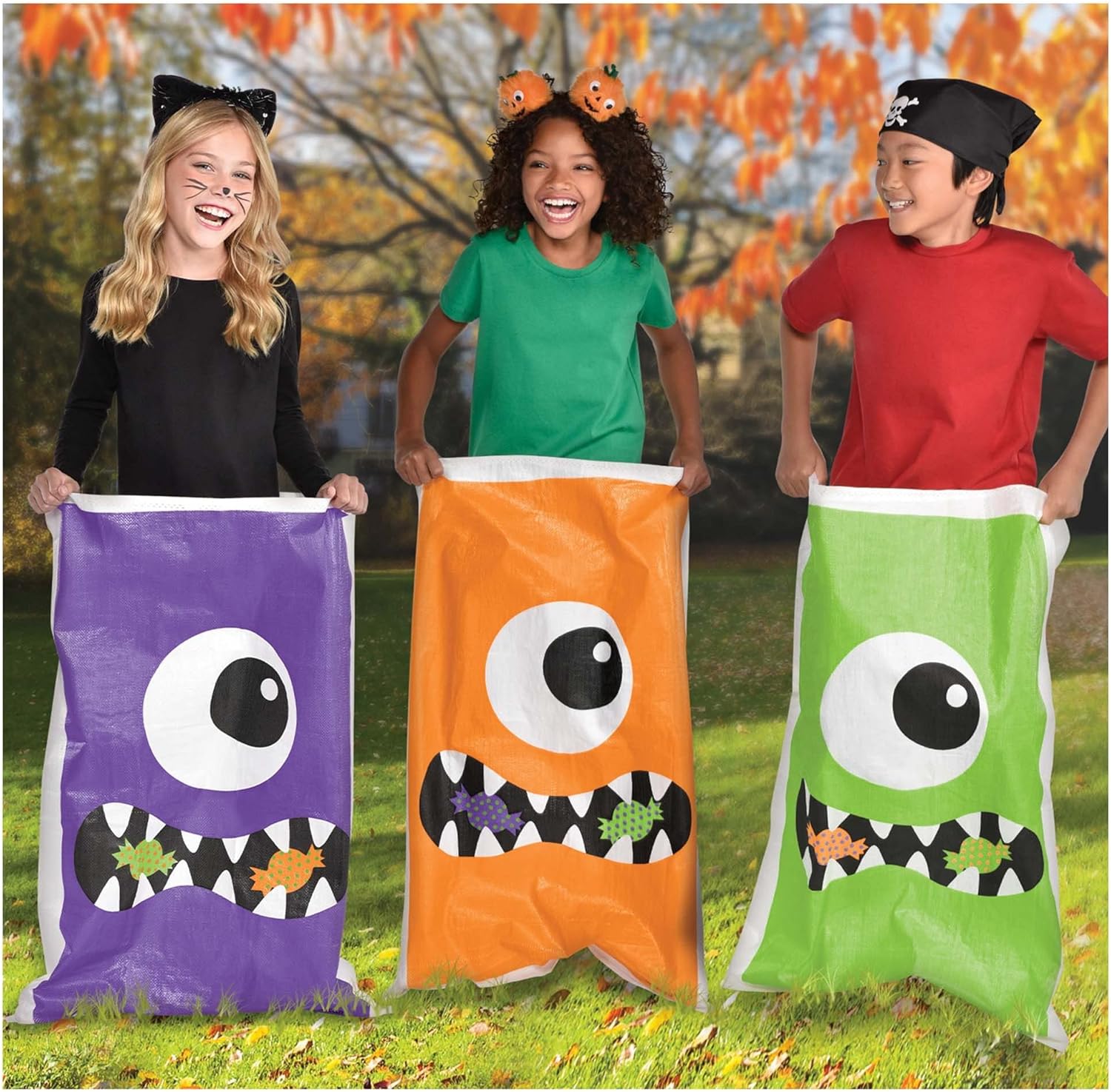 Boo Crew Woven Multicolor Potato Sacks - 41" (Pack of 6) - Extra Durable Racing Sack for Fun & Exciting Outdoor Games - Ideal Party Activity for Kids & Adults