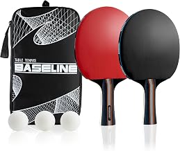 Baseline Table Tennis Bats, High Performance Table Tennis Set with 3 Balls & Compact Storage Case
