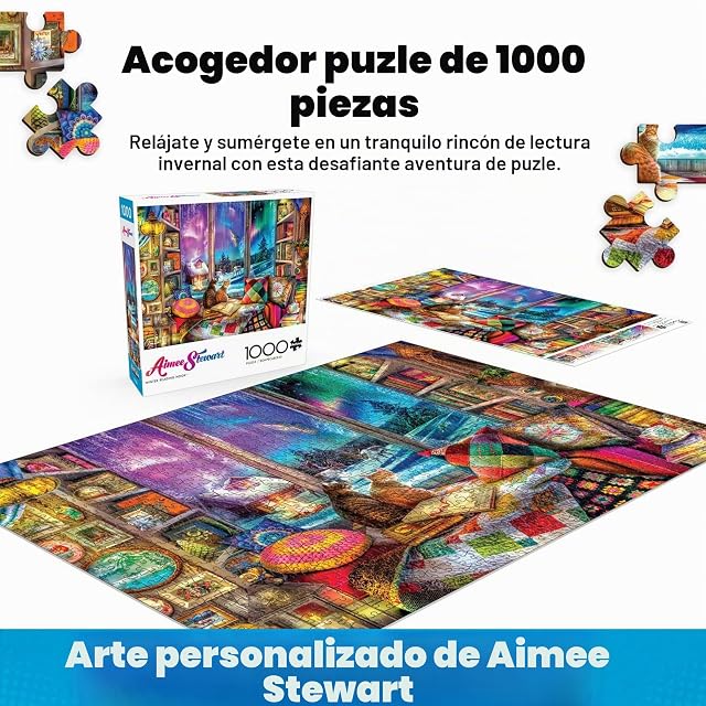 Foto 2 de 6 de Buffalo Games Aimee Stewart - Esquina de Lectura de Invierno - Puzzle de 1000 Piezas para Adultos