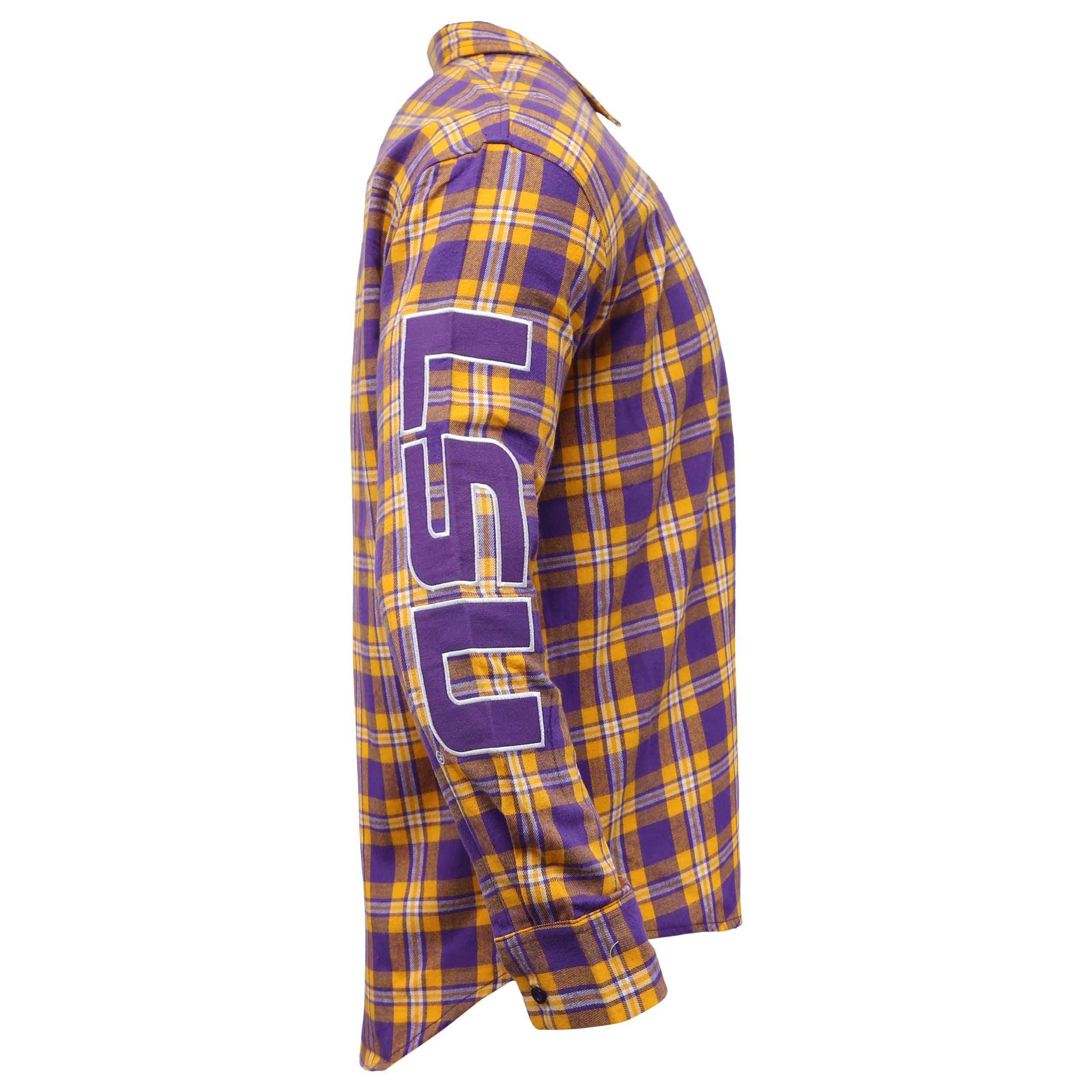 FOCO LSU Wordmark Basic Flannel Shirt - Mens Large