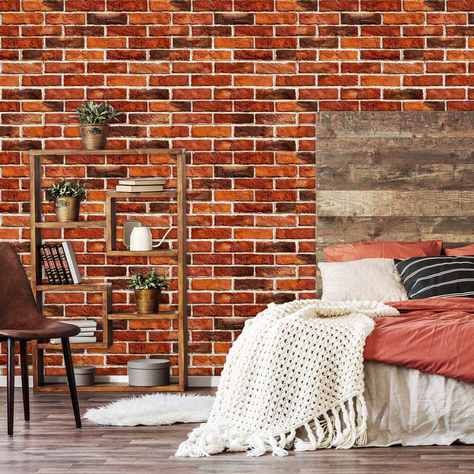 Snapklik.com : Red Brick Wallpaper Peel And Stick Brick Contact Paper ...