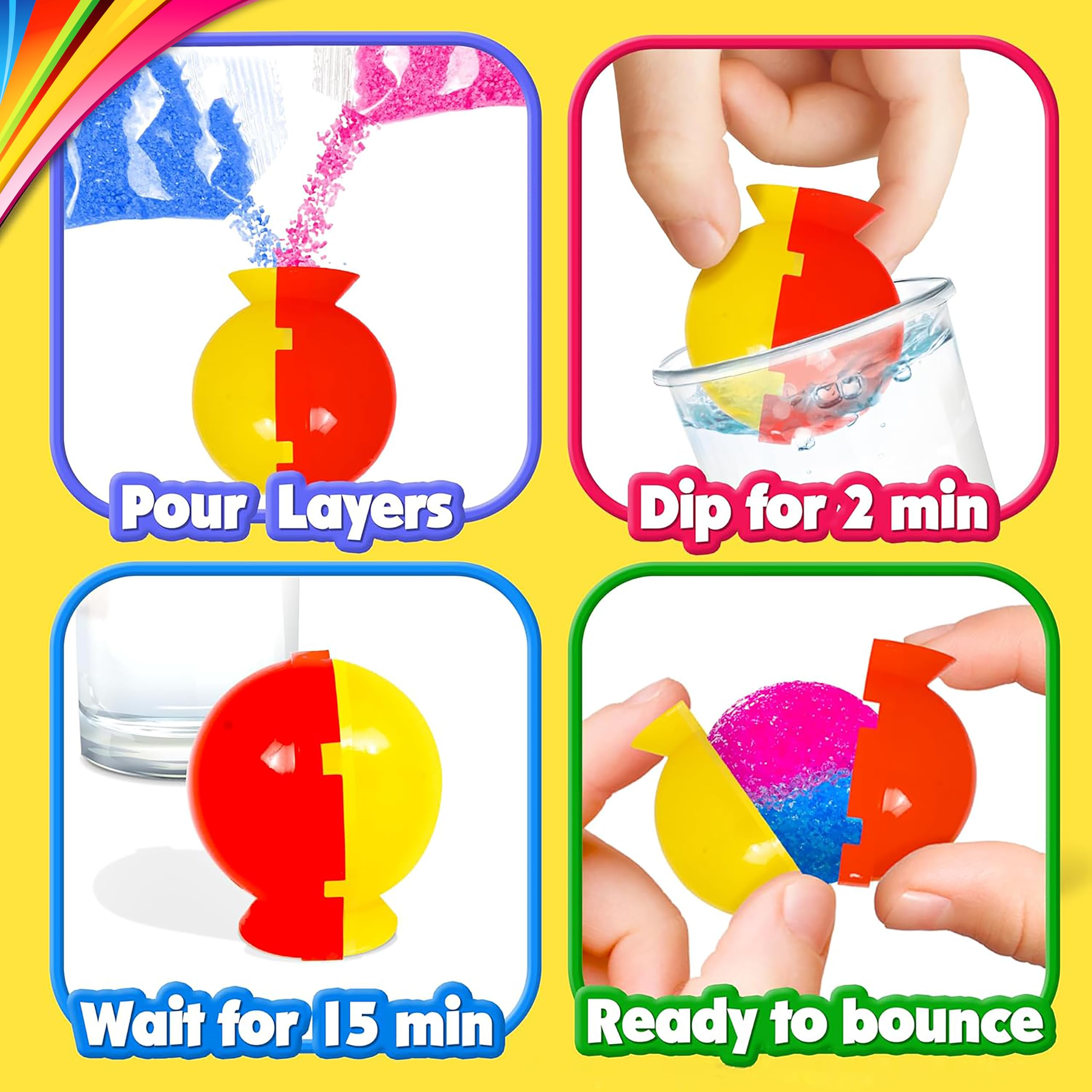 Creative Kids DIY Magic Bouncy Balls - 43 Ball Kit - STEM Science Toys — Amazon image 6